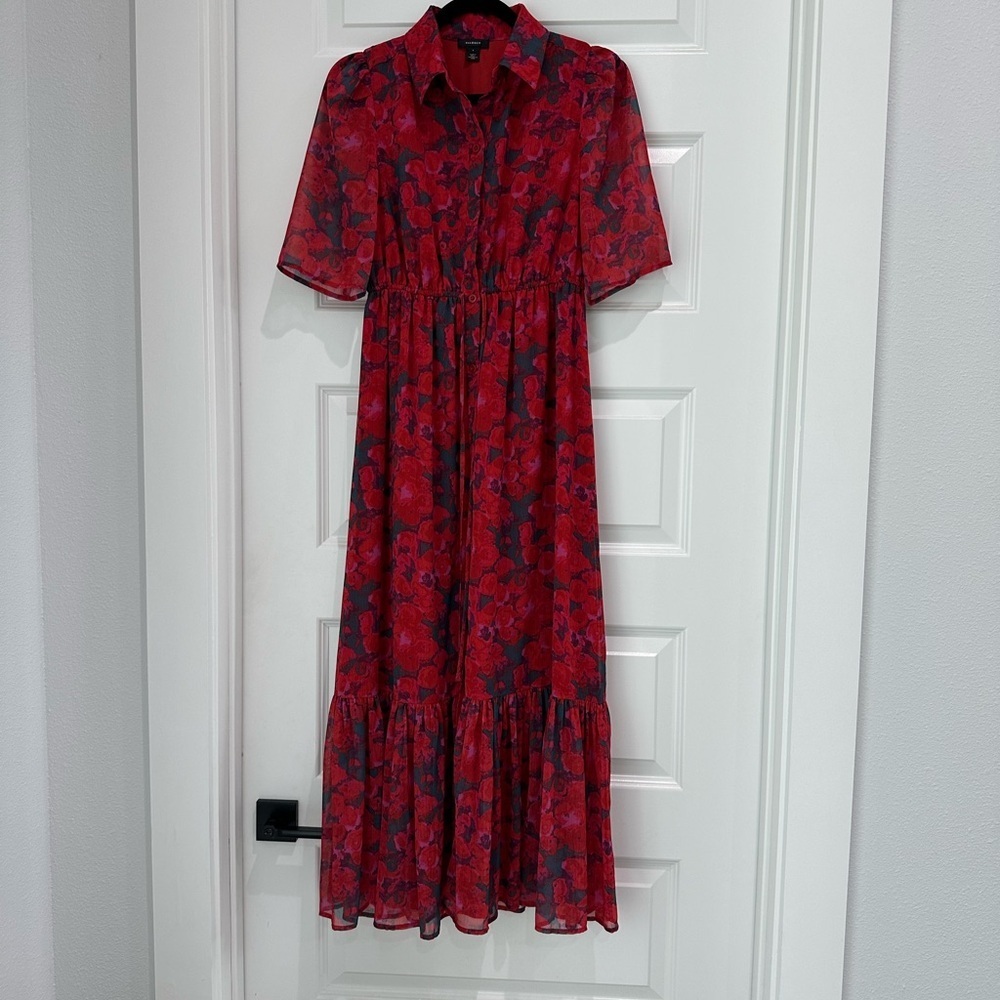 Floral‎ Red Dress